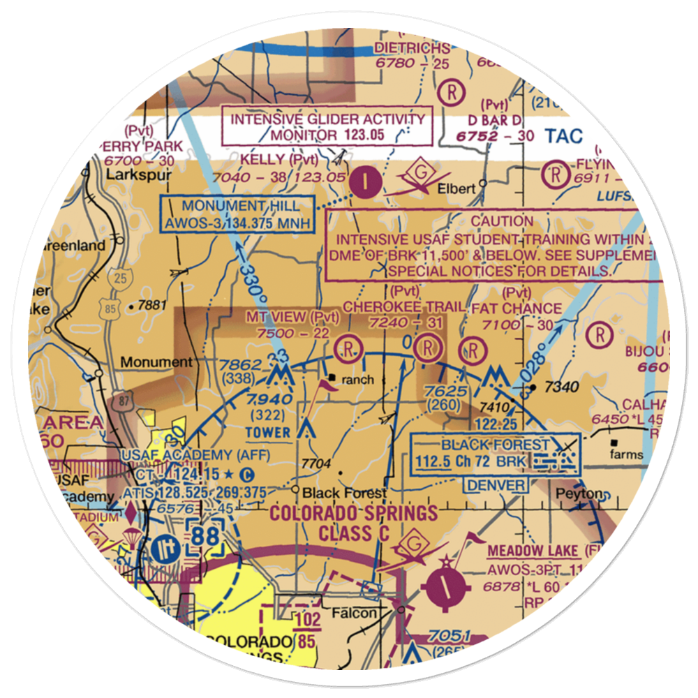 Mountain View Ranch Airport (52CO) VFR Sectional Sticker (30 mile) 
