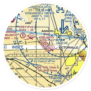 Adelanto Airport (52CL) VFR Sectional Sticker (20 mile)