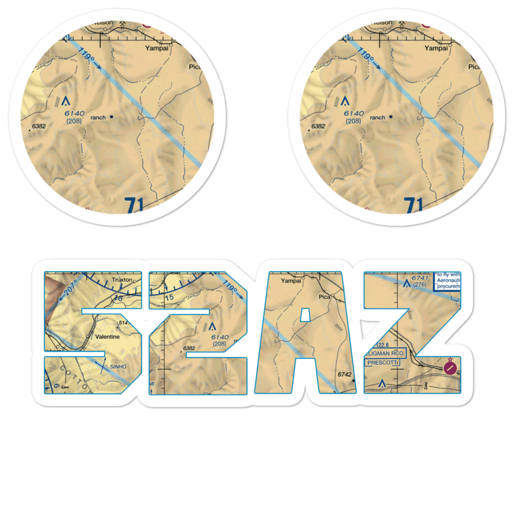 X-1 Ranch Upper Headquarters Airport (52AZ) VFR Sectional Sticker Pack 