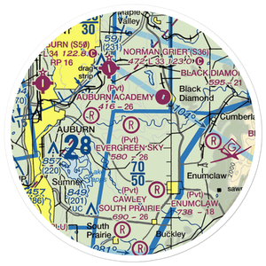 Evergreen Sky Ranch Airport (51WA) VFR Sectional Sticker (20 mile)