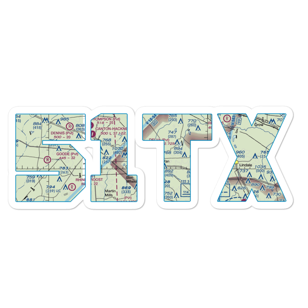 N D Ranch Airport (51TX) VFR Sectional Sticker 