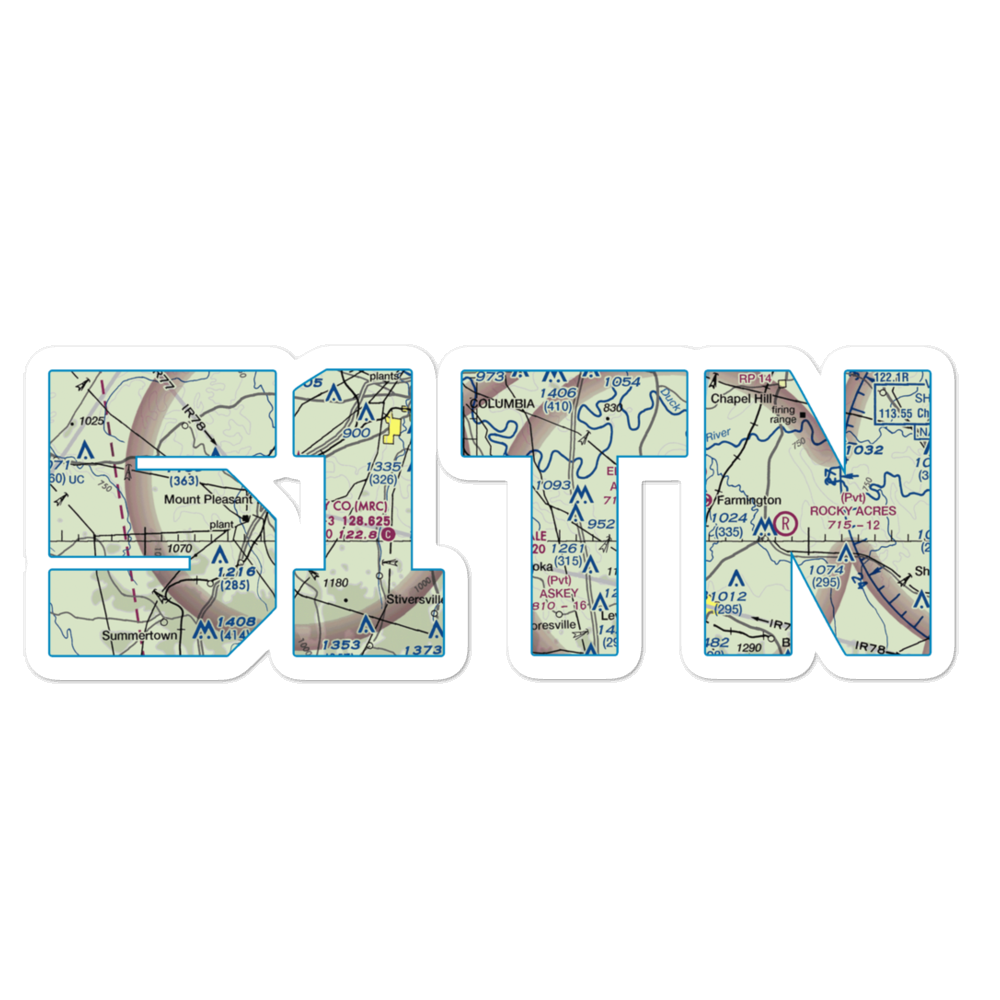 Glendale Field (51TN) VFR Sectional Sticker 