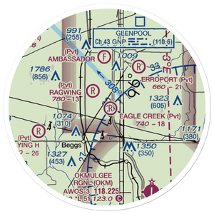 Eagle Creek Airport (51OK) VFR Sectional Sticker (20 mile)