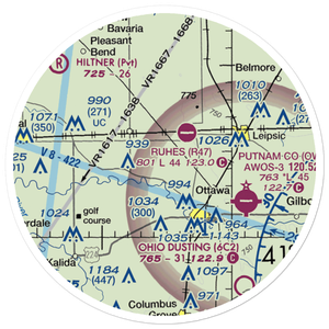 Agner Airport (51OH) VFR Sectional Sticker (20 mile)