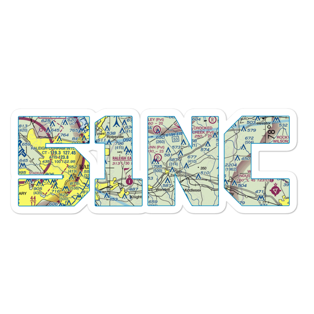 Phillip R Bunn Airport (51NC) VFR Sectional Sticker 