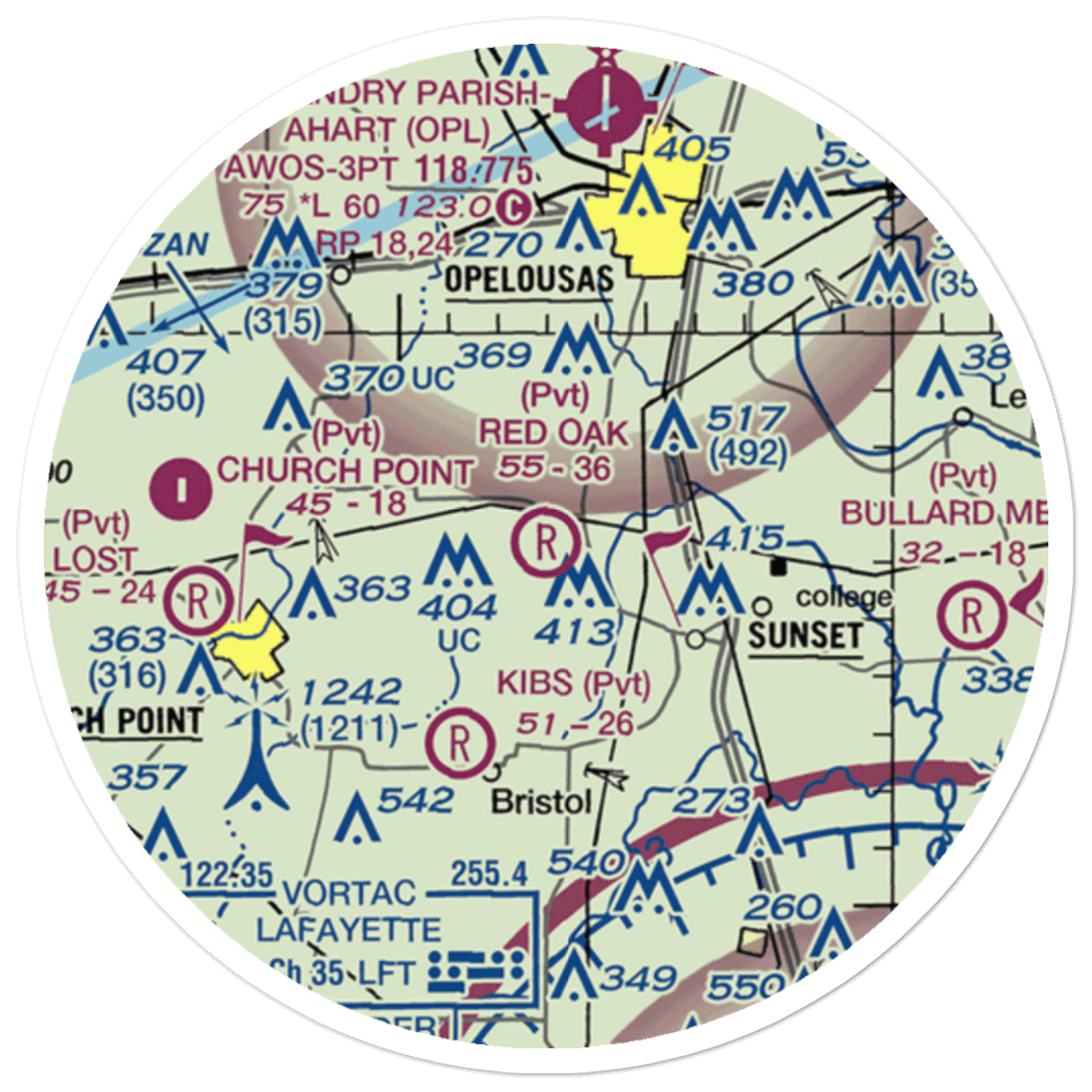 Red Oak Landing (51LS) VFR Sectional Sticker (20 mile) 