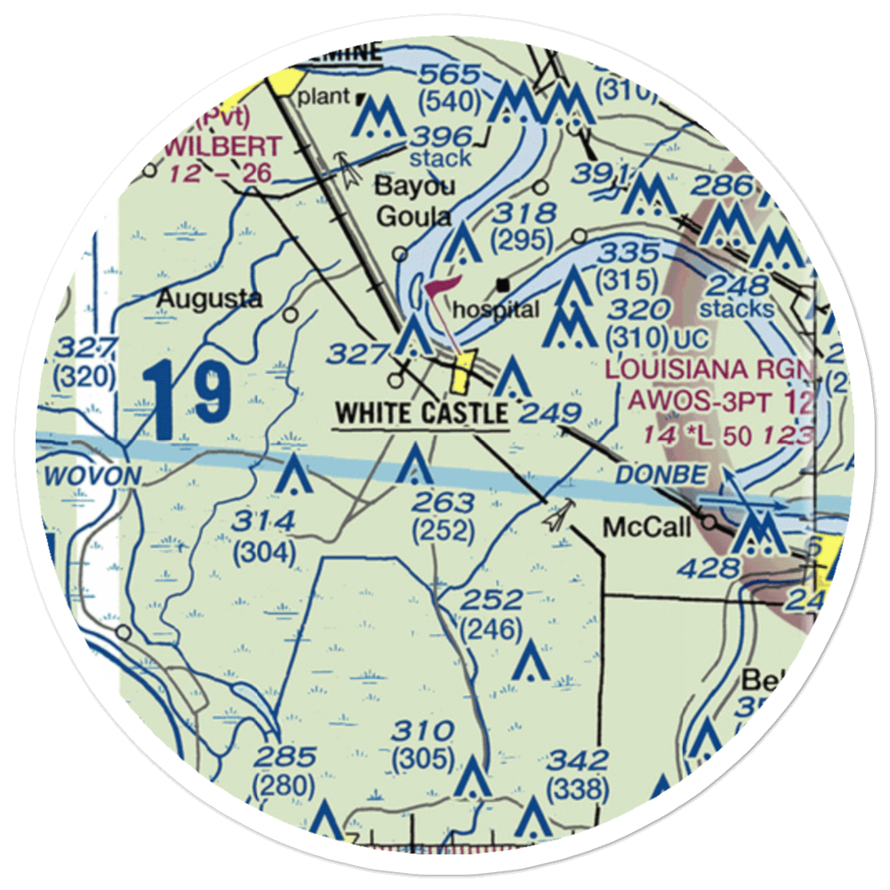 R T Leblanc Airport (51LA) VFR Sectional Sticker (20 mile) 
