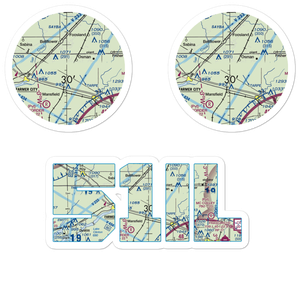 Marvin D Bradd Airport (51IL) VFR Sectional Sticker Pack
