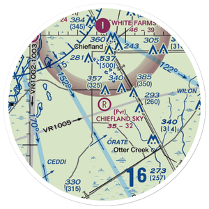 Chiefland Sky Ranch Airport (51FL) VFR Sectional Sticker (20 mile)