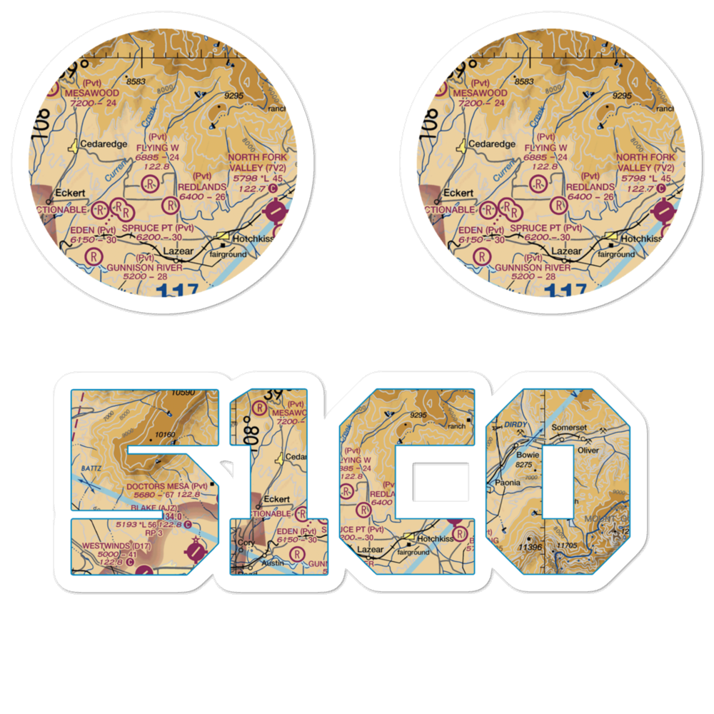 Flying W No.2 Airport (51CO) VFR Sectional Sticker Pack 