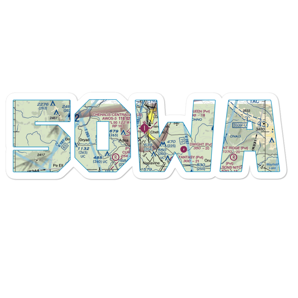 Hartley Airport (50WA) VFR Sectional Sticker 