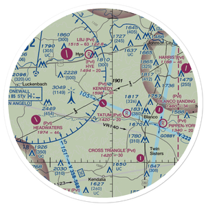 Kennedy Ranch Airport (50TX) VFR Sectional Sticker (30 mile)