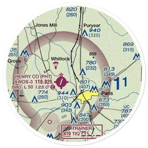Paris Landing Airpark (50TN) VFR Sectional Sticker (20 mile)