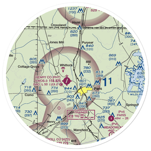 Paris Landing Airpark (50TN) VFR Sectional Sticker (30 mile)