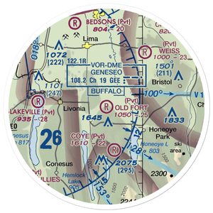 Old Fort Farm Airport (50NY) VFR Sectional Sticker (20 mile)