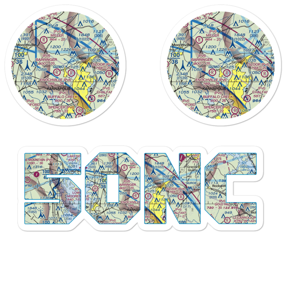 Ervin Airfield (50NC) VFR Sectional Sticker Pack 
