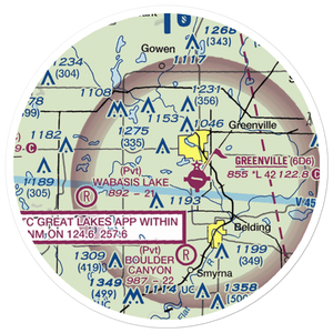 Burgess Lake Seaplane Base (50MI) VFR Sectional Sticker (20 mile)
