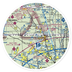 Midland Airport (50IL) VFR Sectional Sticker (30 mile)