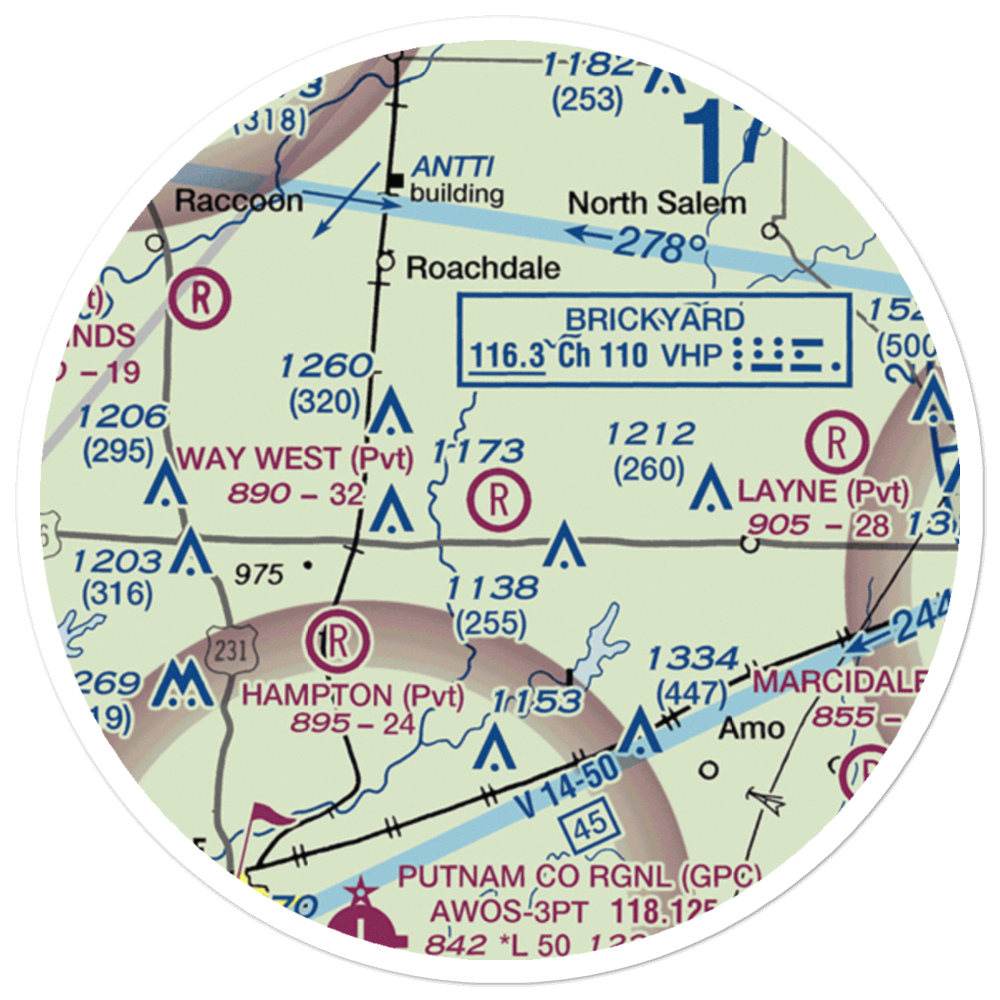 Way West Airport (50II) VFR Sectional Sticker (20 mile) 