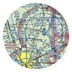 Mallory Field (50GA) VFR Sectional Sticker (20 mile)
