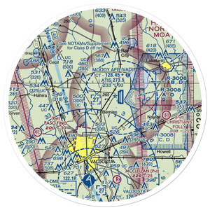 Mallory Field (50GA) VFR Sectional Sticker (30 mile)