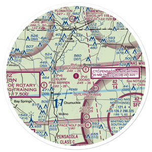 Odom's Flying Service Airport (50FL) VFR Sectional Sticker (30 mile)