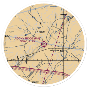 Rocky Ridge Airport (50AZ) VFR Sectional Sticker (20 mile)