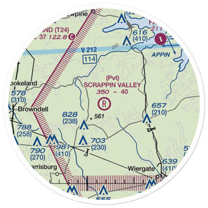 Scrappin Valley Airport (4XS5) VFR Sectional Sticker (20 mile)