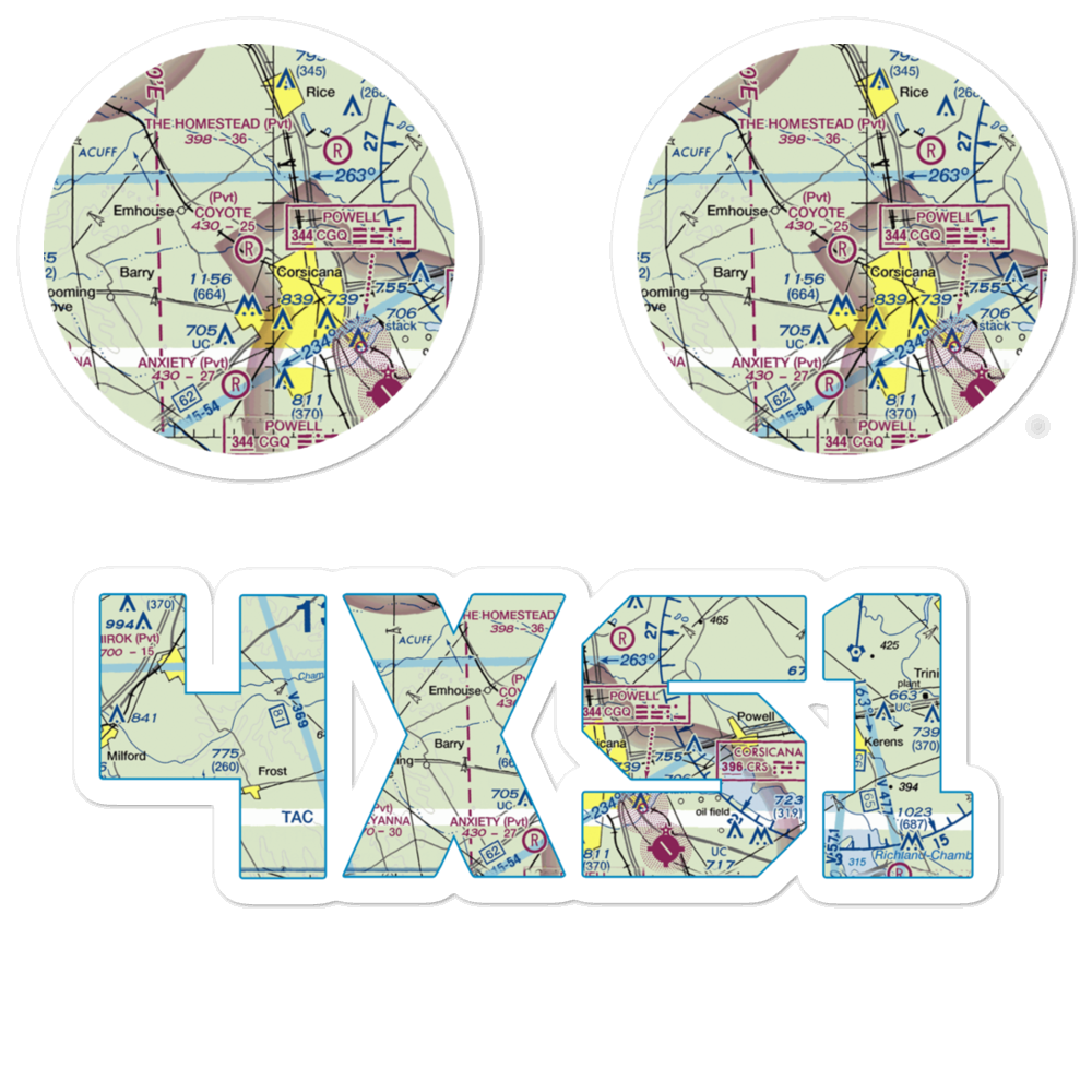 Coyote Field (4XS1) VFR Sectional Sticker Pack 