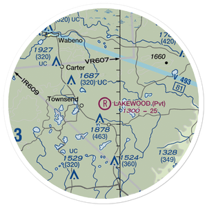 Lakewood Airpark (4WN3) VFR Sectional Sticker (20 mile)