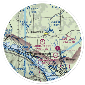 Carhart Farms Airport (4WI8) VFR Sectional Sticker (20 mile)