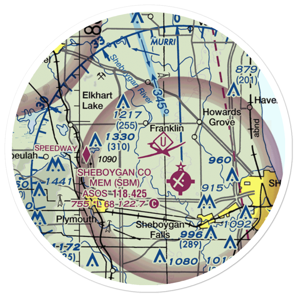 Feldmann Field (4WI6) VFR Sectional Sticker (20 mile) 