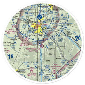Carlson Airport (4WI5) VFR Sectional Sticker (30 mile)