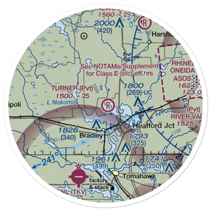 Turner Airport (4WI4) VFR Sectional Sticker (20 mile)