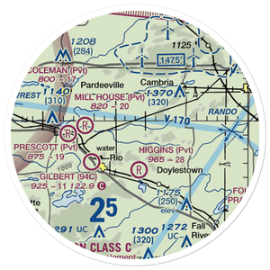 Bancroft East Airport (4WI1) VFR Sectional Sticker (20 mile)