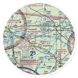 Bancroft East Airport (4WI1) VFR Sectional Sticker (30 mile)