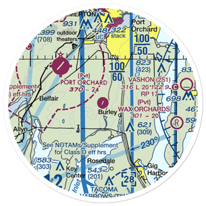 Port Orchard Airport (4WA9) VFR Sectional Sticker (20 mile)