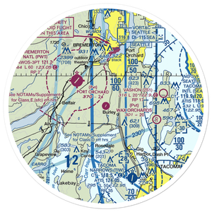 Port Orchard Airport (4WA9) VFR Sectional Sticker (30 mile)