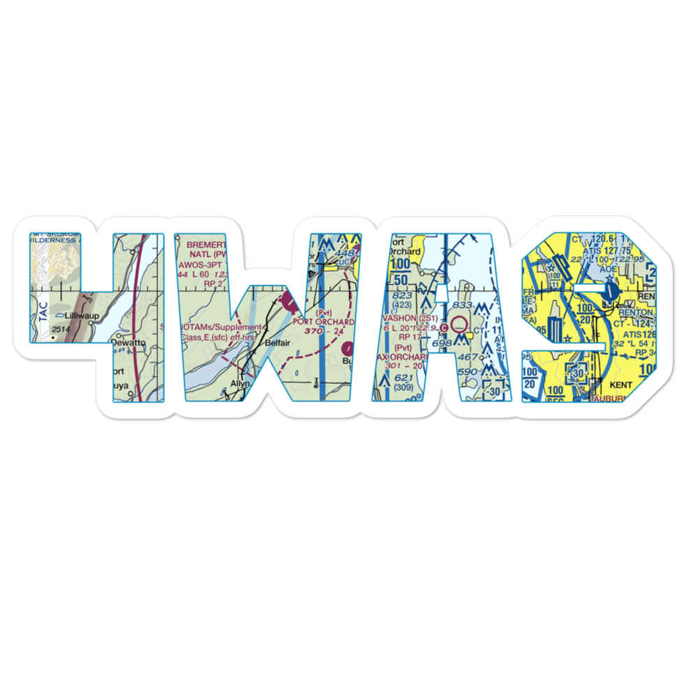 Port Orchard Airport (4WA9) VFR Sectional Sticker 