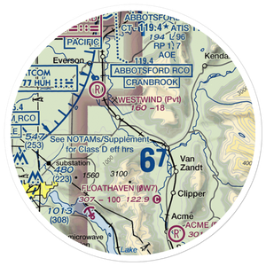 Riverside Airport (4WA8) VFR Sectional Sticker (20 mile)