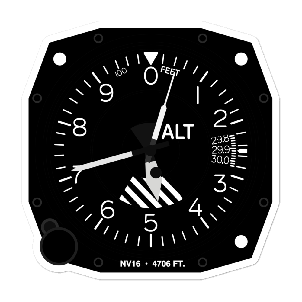 Lackerman Ranch Airport (NV16) Altimeter Stickers 