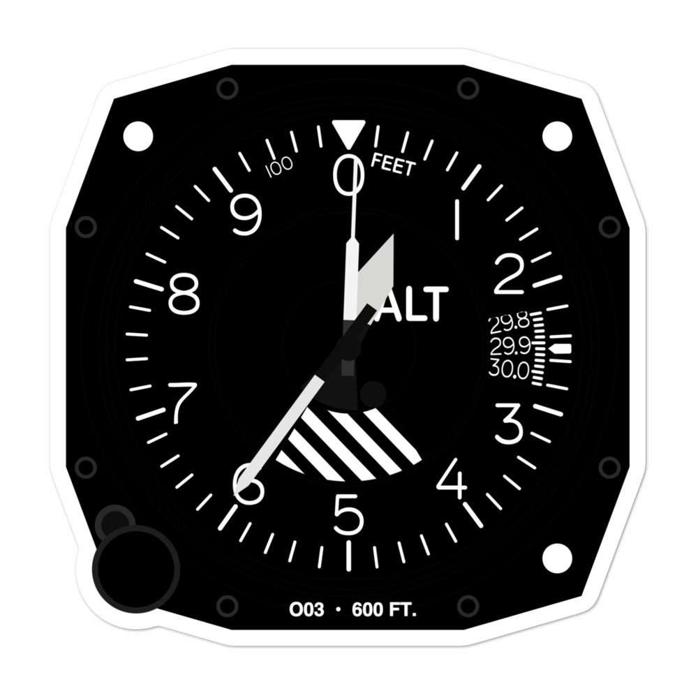 Morgantown Airport (O03) Altimeter Stickers 