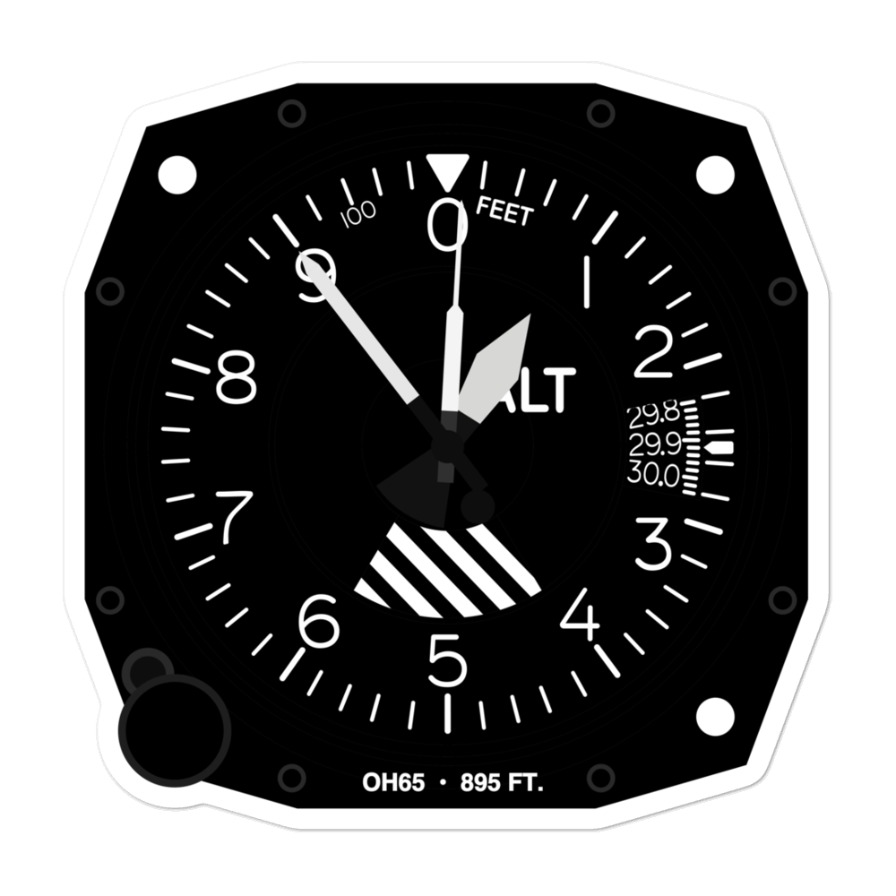 Antique Acres Airpark (OH65) Altimeter Stickers 