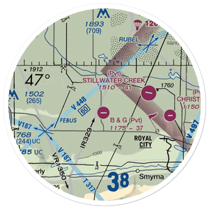 B & G Farms Airport (4WA0) VFR Sectional Sticker (20 mile)