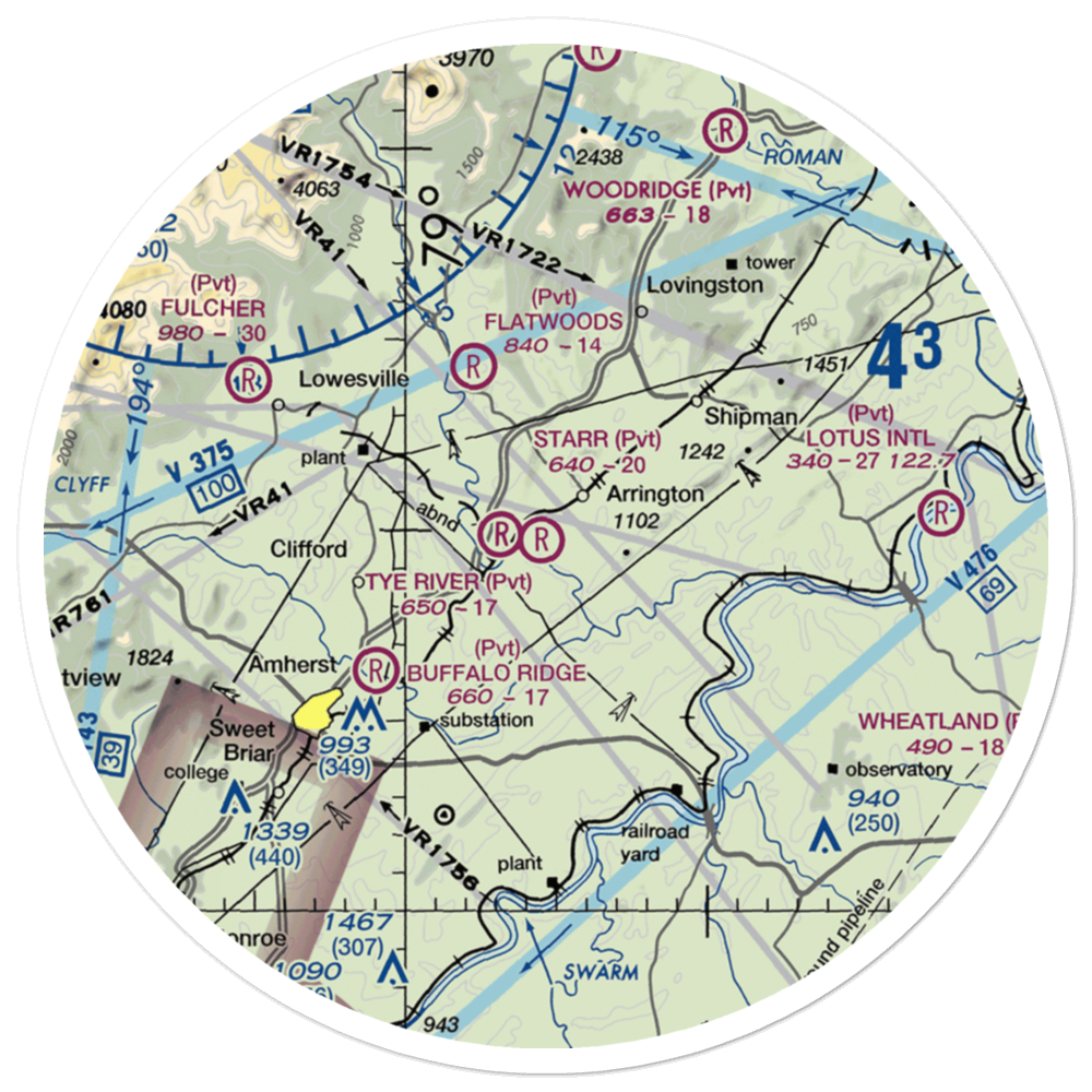 Starr Airport (4VA5) VFR Sectional Sticker (30 mile) 