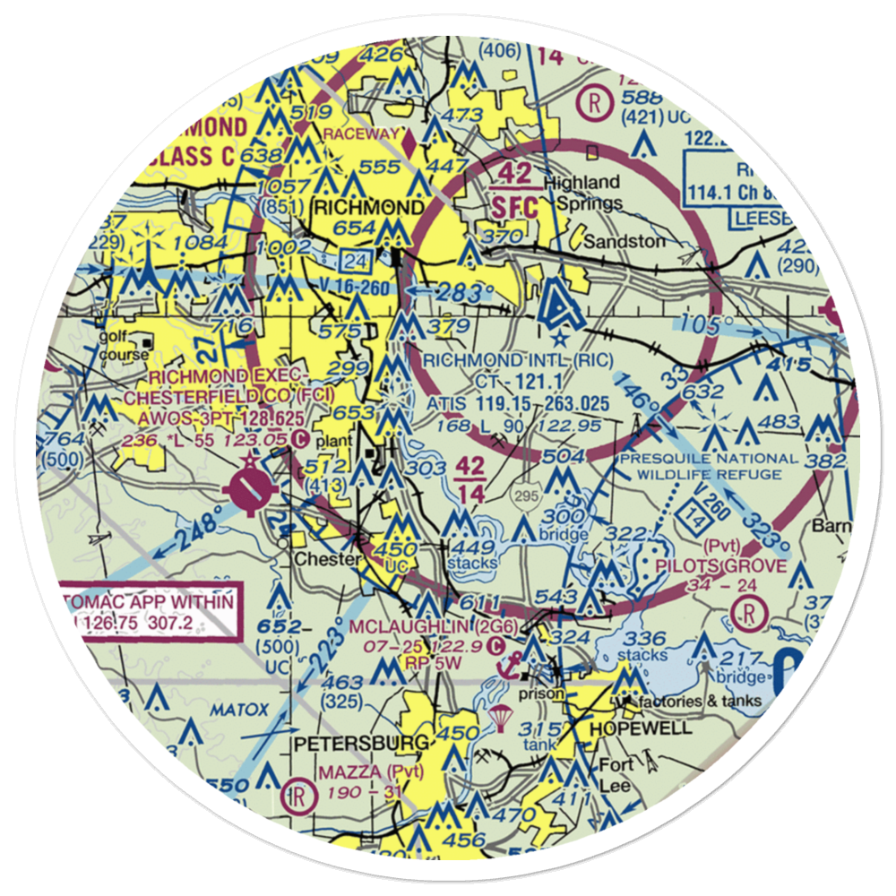 Flying W Airport (4VA3) VFR Sectional Sticker (30 mile) 