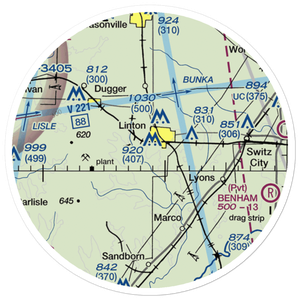 Morrison Flight Park Ultralightport (0IN6) VFR Sectional Sticker (20 mile)