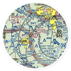 Kilgore Airport (4TX6) VFR Sectional Sticker (20 mile)