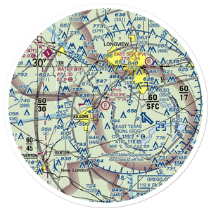 Kilgore Airport (4TX6) VFR Sectional Sticker (30 mile)