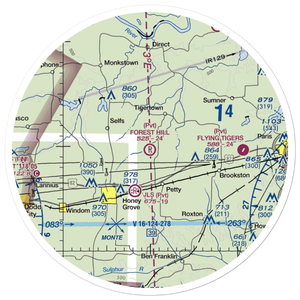 Forest Hill Airport (4TX3) VFR Sectional Sticker (30 mile)